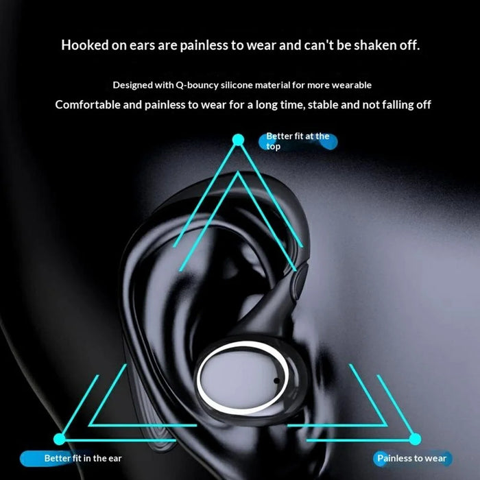 i25 Sports Bluetooth-compatible Earbuds TWS Ear Hook Noise Reduction Touch Control Wireless Earbuds - Black - 2