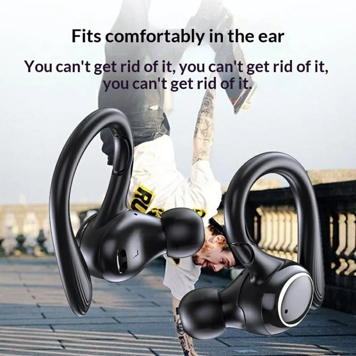 i25 Sports Bluetooth-compatible Earbuds TWS Ear Hook Noise Reduction Touch Control Wireless Earbuds - Black - 3