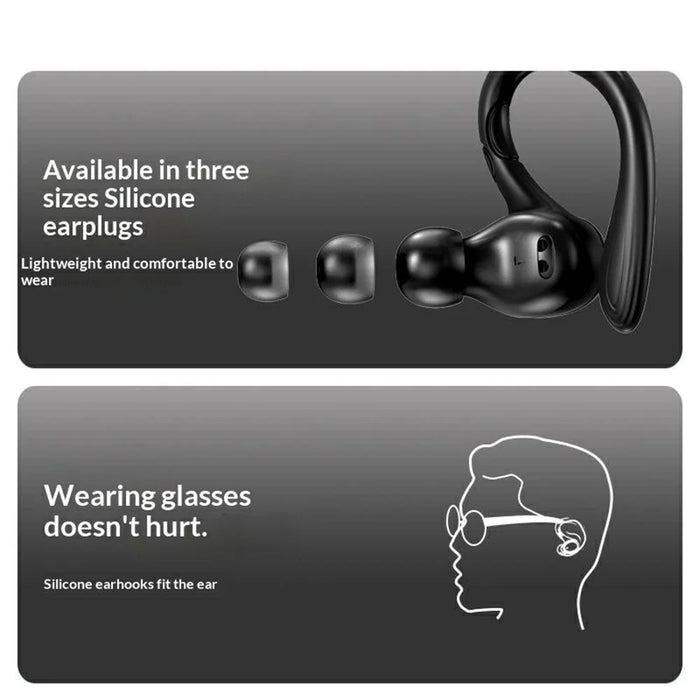 i25 Sports Bluetooth-compatible Earbuds TWS Ear Hook Noise Reduction Touch Control Wireless Earbuds - Black - 4