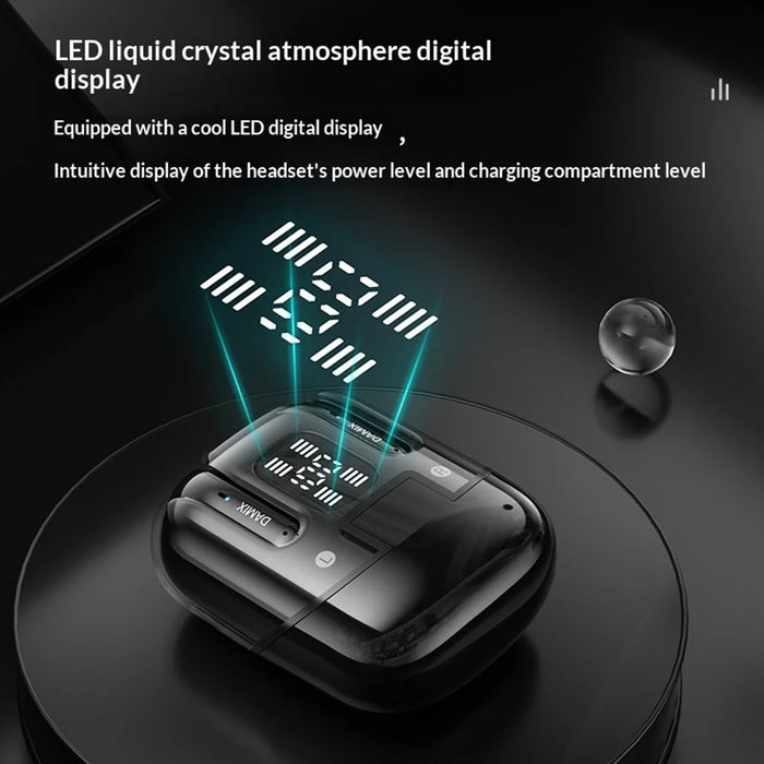 DX16 2 Pairs Bluetooth-compatible Earbuds Stereo Surround Sound TWS Wireless Earbuds with Digital Display Charging Case - White - 3