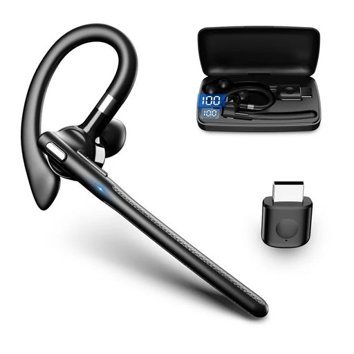 YYK-526 Ear Hook Wireless Bluetooth-compatible Earphone IPX6 Waterproof ENC Dual Mic Noise Cancelling Business Earphone - Black - 1