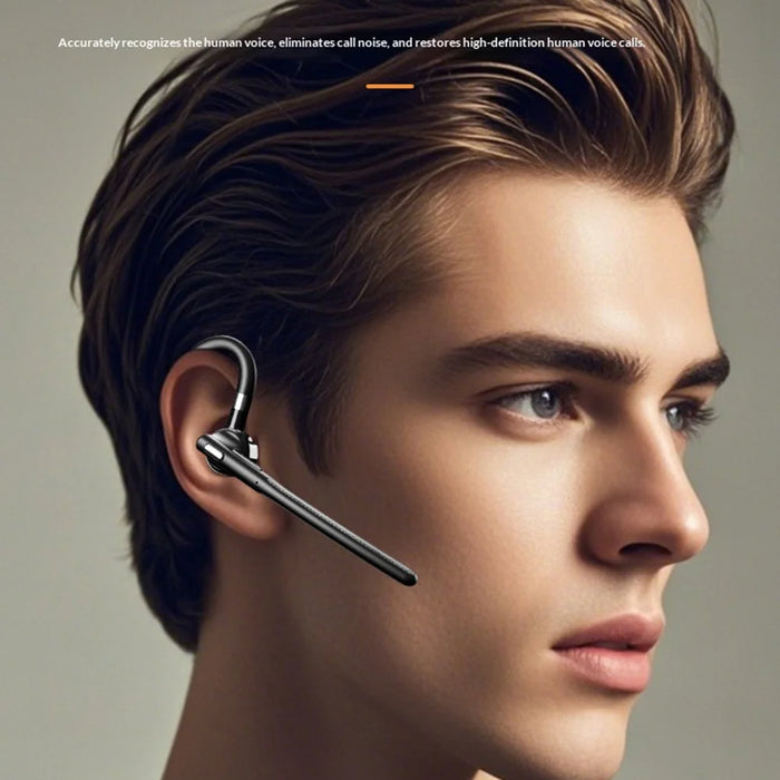 YYK-526 Ear Hook Wireless Bluetooth-compatible Earphone IPX6 Waterproof ENC Dual Mic Noise Cancelling Business Earphone - Black - 3