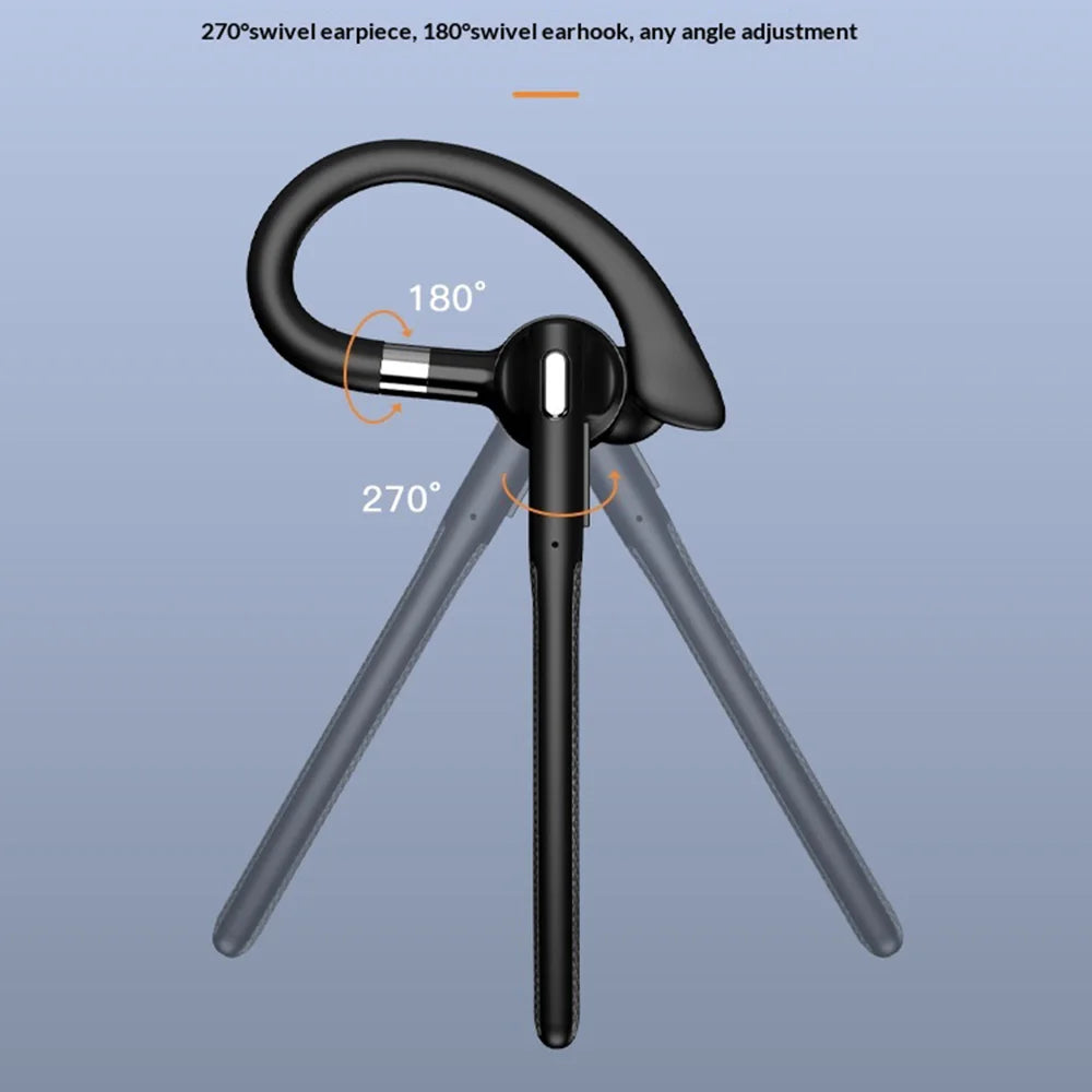 YYK-526 Ear Hook Wireless Bluetooth-compatible Earphone IPX6 Waterproof ENC Dual Mic Noise Cancelling Business Earphone - Black - 4