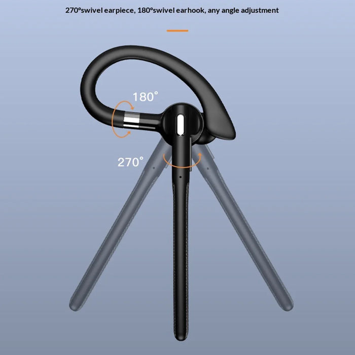 YYK-526 Ear Hook Wireless Bluetooth-compatible Earphone IPX6 Waterproof ENC Dual Mic Noise Cancelling Business Earphone - Black - 4