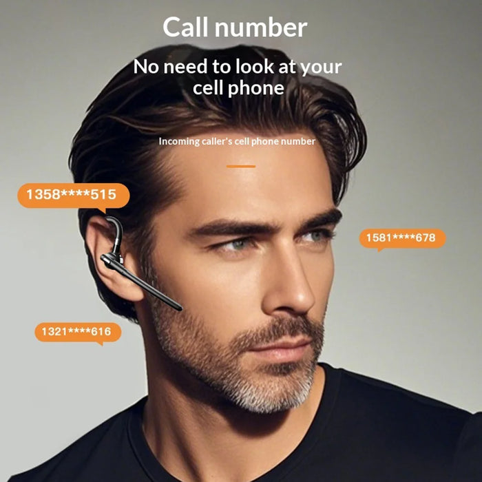 YYK-526 Ear Hook Wireless Bluetooth-compatible Earphone IPX6 Waterproof ENC Dual Mic Noise Cancelling Business Earphone - Black - 6