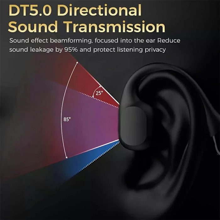 S10 Bone Conduction OWS Bluetooth-compatible Earphones IPX8 Waterproof HiFi Bass MP3 Player Swimming Earphones, 32GB Storage - Black - 5