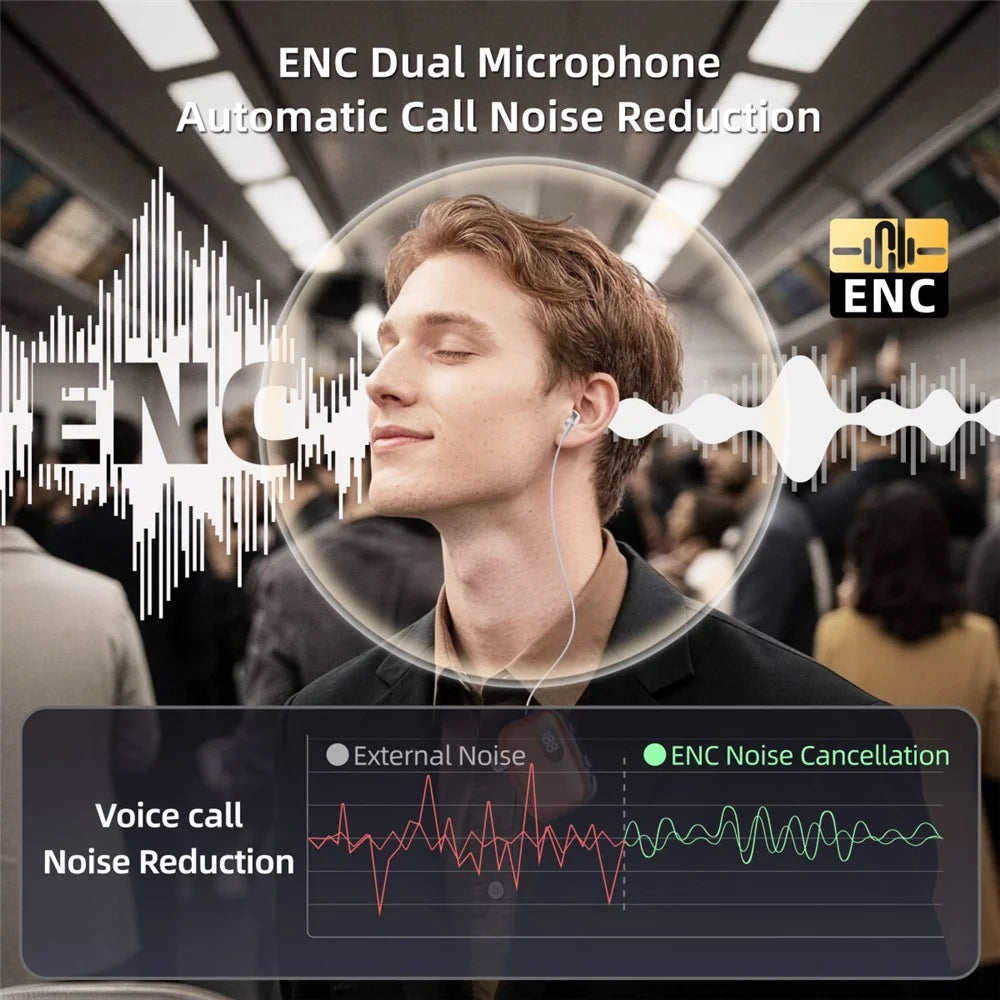 K91 Lapel Clip Bluetooth-compatible Earphone Dual Mic ENC Noise Cancelling Wireless Single Ear Earbud with Power Display - Silver - 6