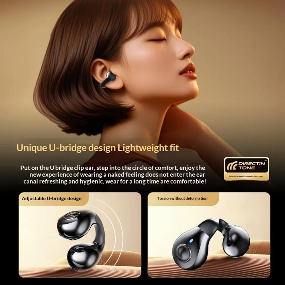 ERAZER EX05 Clip-On Earbuds Bluetooth-compatible Open Ear Wireless Earbuds for Sports (Invested By Lenovo) - Iron Grey - 4