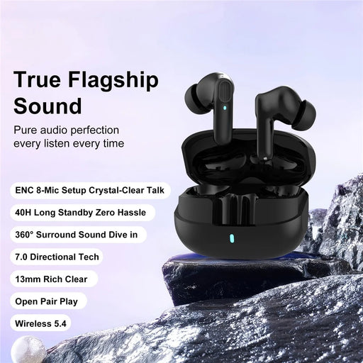 ERAZER ETR-A01 Pro Wireless Earbuds Bluetooth-compatible 5.4 In-Ear ENC Noise Cancelling Earphone (Invested By Lenovo) - Black - 2
