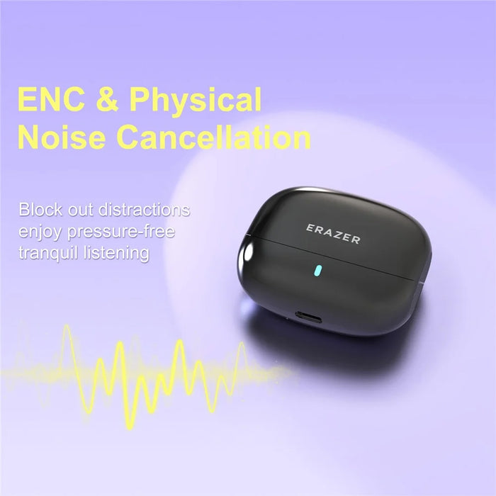 ERAZER ETR-A01 Pro Wireless Earbuds Bluetooth-compatible 5.4 In-Ear ENC Noise Cancelling Earphone (Invested By Lenovo) - Black - 4
