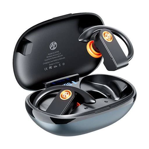 AZEADA AZ-BT08 OWS Bluetooth-compatible Earbuds IPX5 Waterproof Open Ear Hook Wireless Earbuds for Sports - Tarnish - 1