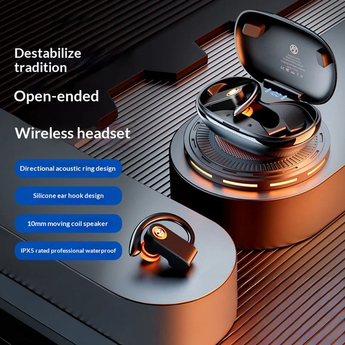 AZEADA AZ-BT08 OWS Bluetooth-compatible Earbuds IPX5 Waterproof Open Ear Hook Wireless Earbuds for Sports - Tarnish - 3