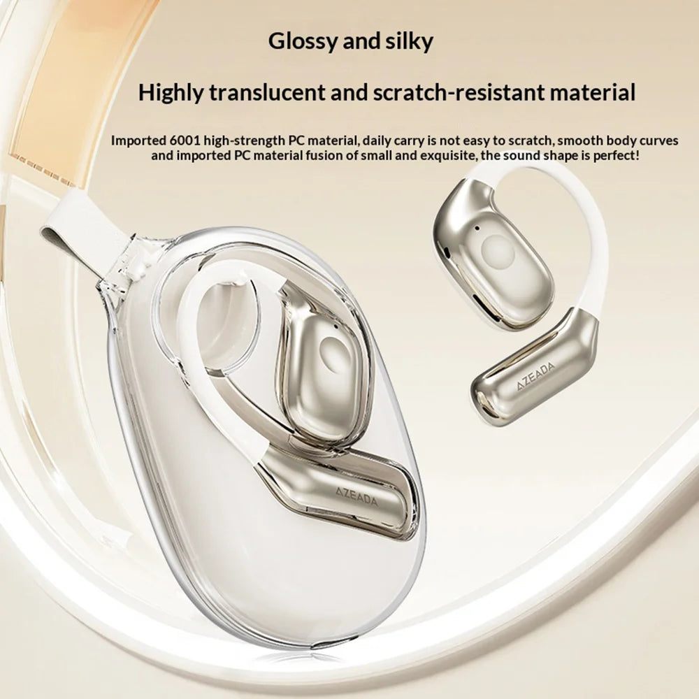 AZEADA AZ-BT13 OWS Air Conduction Bluetooth-compatible Earbuds Open Ear Wireless Earbuds with Ear Hook - Ivory White - 4