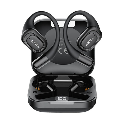 AZEADA AZ-BT15 ENC Noise Cancelling Ear Hook Wireless Bluetooth-compatible Earbuds OWS Air Conduction Earbuds - Black - 2