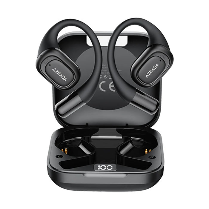 AZEADA AZ-BT15 ENC Noise Cancelling Ear Hook Wireless Bluetooth-compatible Earbuds OWS Air Conduction Earbuds - Black - 2