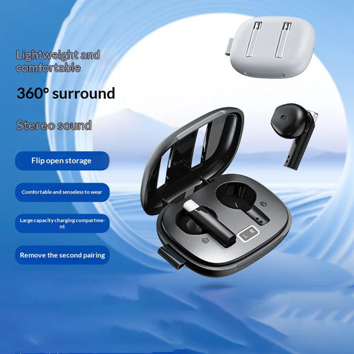 AZEADA AZ-BT09 TWS Wireless Bluetooth-compatible Earbuds Low Latency Semi-in-ear Music Earbuds - Black - 2