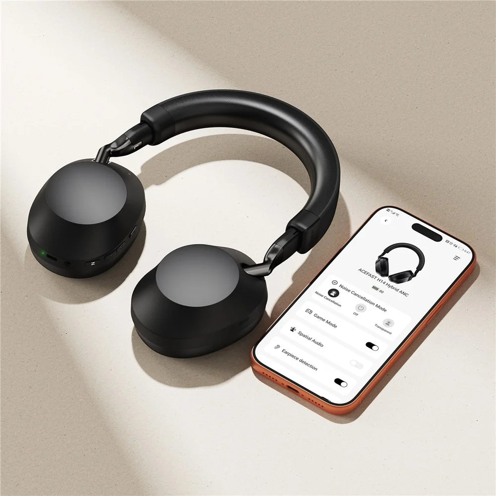 ACEFAST H14 Hybrid ANC Wireless Headset Bluetooth-Compatible 6.0 Headphone for Gaming Music - Black - 3