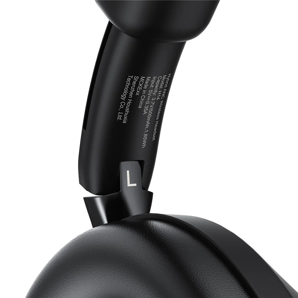 ACEFAST H14 Hybrid ANC Wireless Headset Bluetooth-Compatible 6.0 Headphone for Gaming Music - Black - 7