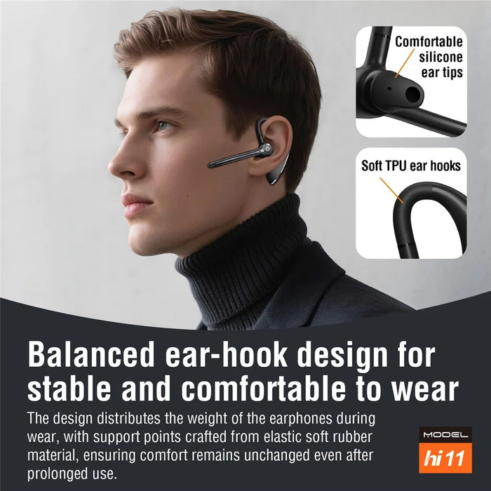 HILEO Hi11 Business Bluetooth-compatible Earphone Dual Microphones Noise Cancelling Hands-free Wireless Headset - 2