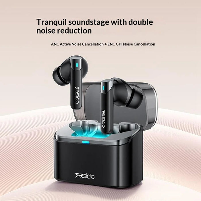 YESIDO TWS33 Bluetooth-compatible Earbuds ANC ENC Noise Cancelling Wireless Earphones for Gaming Music - 2