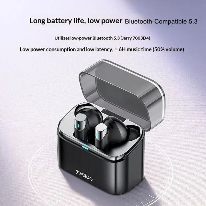 YESIDO TWS33 Bluetooth-compatible Earbuds ANC ENC Noise Cancelling Wireless Earphones for Gaming Music - 5