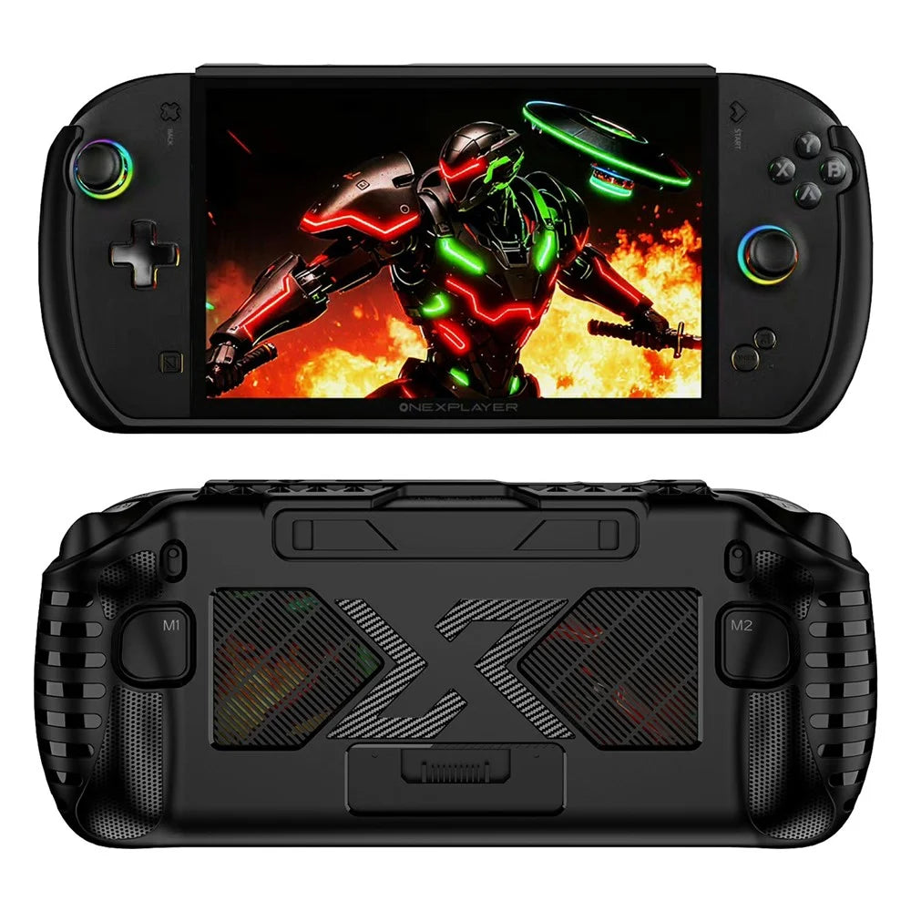For ONEXPLAYER APEX MAX Gaming Console TPU Case Ergonomic Shockproof Protective Cover - Black - 1