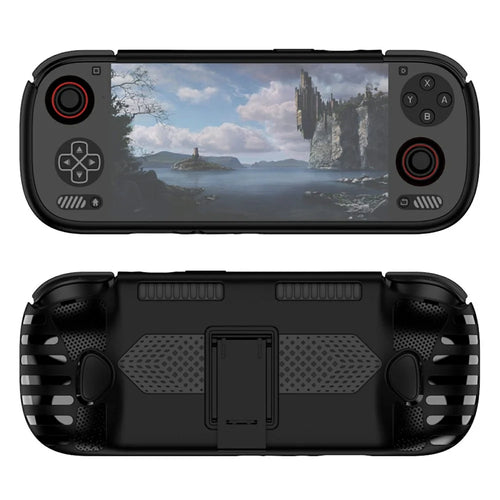 For AYN Odin 3 Gaming Console TPU Case with Stand Ergonomic Protective Cover Anti-Drop Shockproof Shell - Black - 1