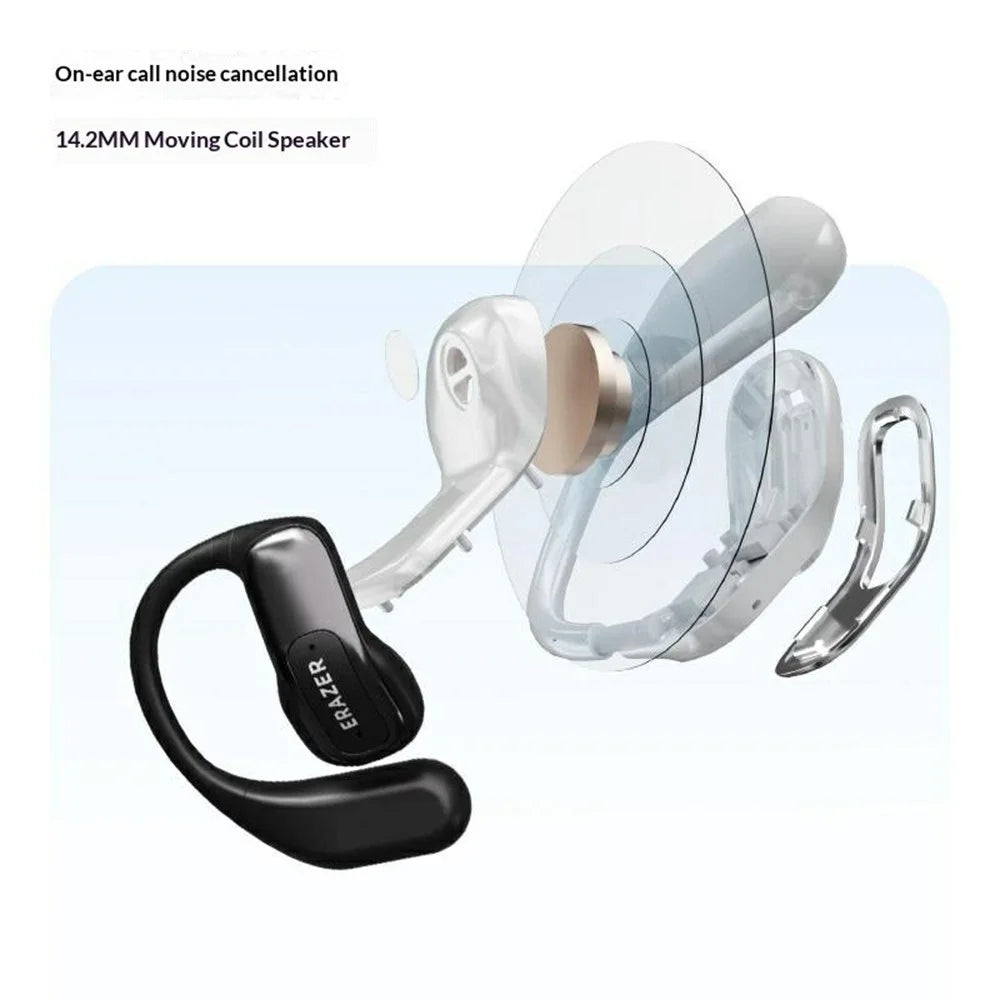 ERAZER ER53 Wireless On-Ear Sports Earbuds 7.5H Playtime Bluetooth-compatible Ear Hook Earphones for Running (Invested By Lenovo) - Black  /  Orange - 2