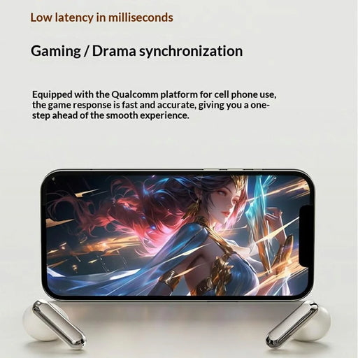 ERAZER EK01 Wireless Bluetooth-compatible Earbuds 36H Battery Semi In-Ear Earphones for Gaming Music (Invested By Lenovo) - Beige - 2