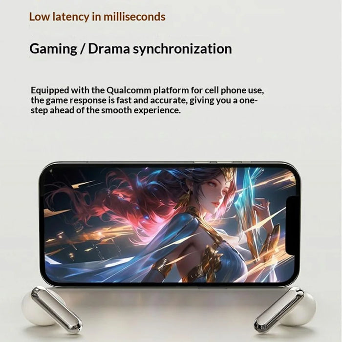 ERAZER EK01 Wireless Bluetooth-compatible Earbuds 36H Battery Semi In-Ear Earphones for Gaming Music (Invested By Lenovo) - Beige - 2