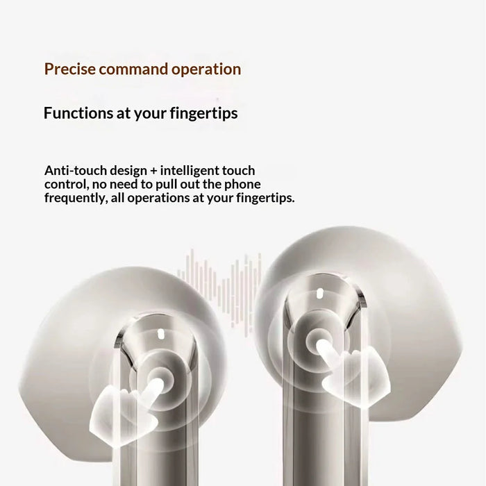 ERAZER EK01 Wireless Bluetooth-compatible Earbuds 36H Battery Semi In-Ear Earphones for Gaming Music (Invested By Lenovo) - Beige - 4