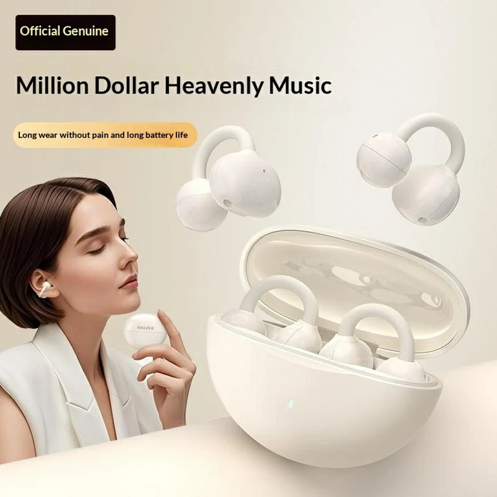 ERAZER EX01 Clip-On Bluetooth-compatible Earbuds Open Ear Wireless Earphones for Sports - Beige - 2