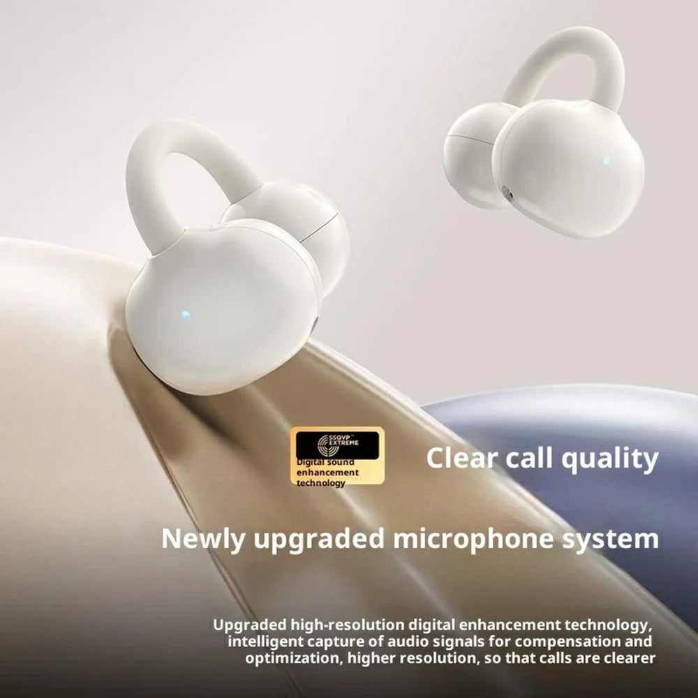 ERAZER EX01 Clip-On Bluetooth-compatible Earbuds Open Ear Wireless Earphones for Sports - Beige - 4