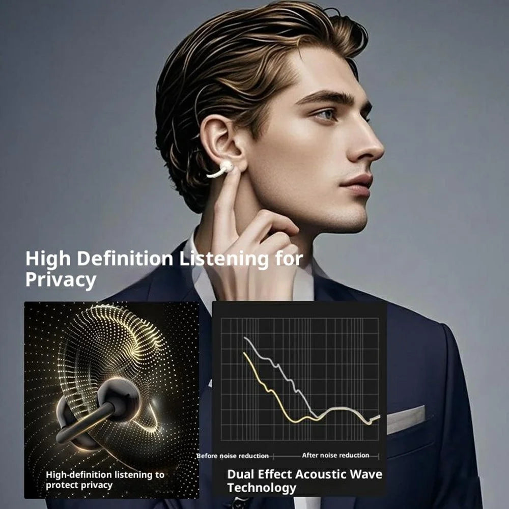 ERAZER EX01 Clip-On Bluetooth-compatible Earbuds Open Ear Wireless Earphones for Sports - Beige - 5