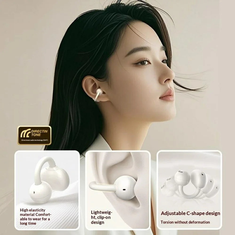 ERAZER EX01 Clip-On Bluetooth-compatible Earbuds Open Ear Wireless Earphones for Sports - Beige - 7