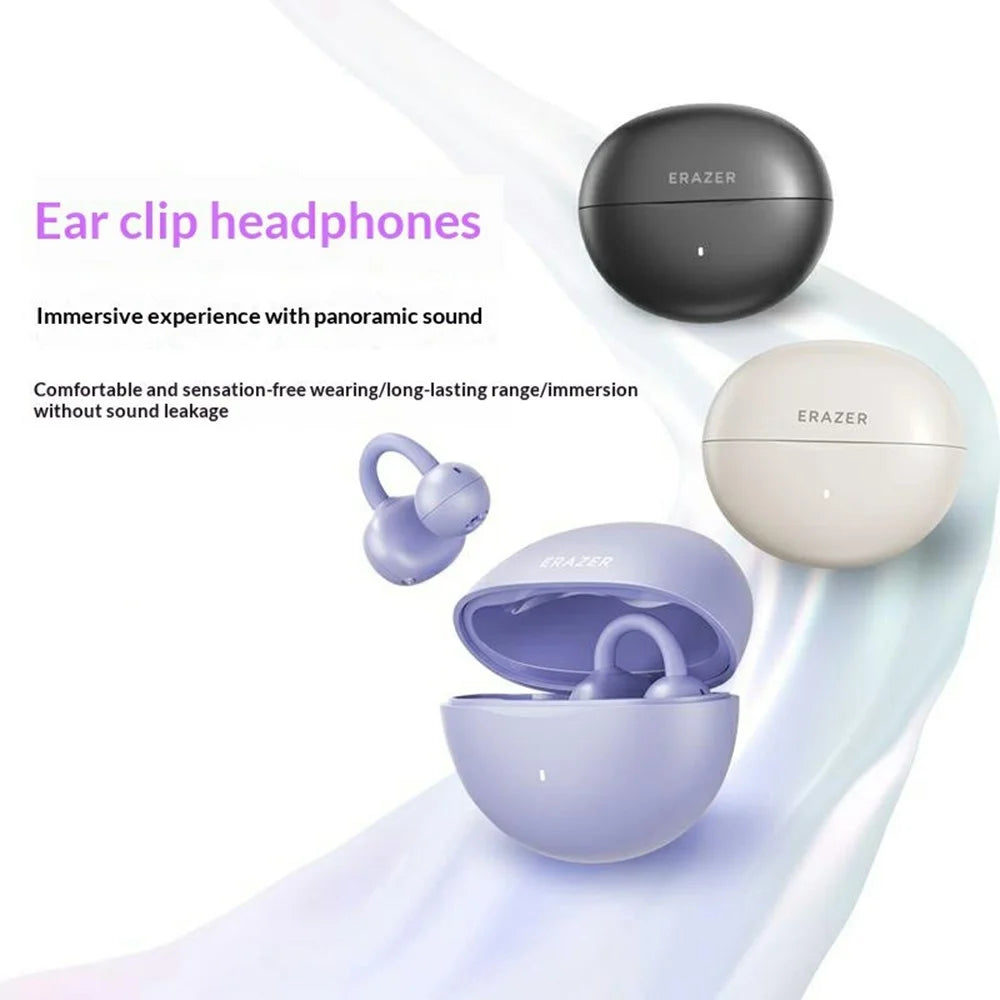 ERAZER EX02 Wireless Ear Clip Headphones Bluetooth-compatible 5.4 Open Ear Earbuds for Sports (Invested By Lenovo) - Purple - 3