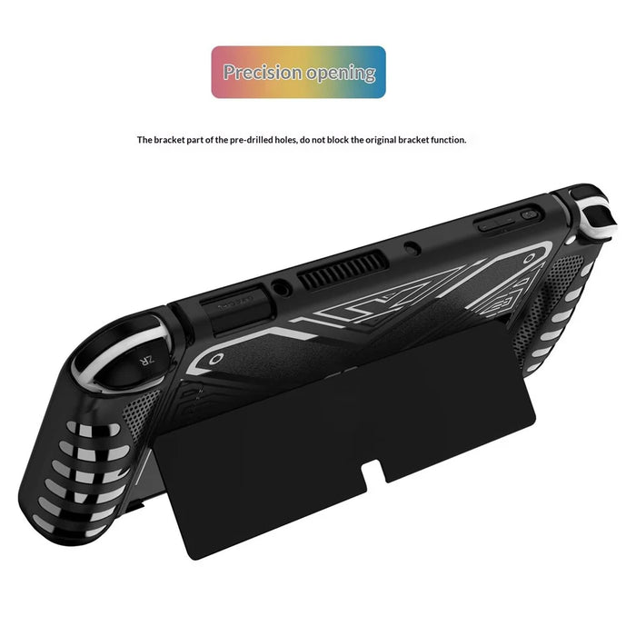 Protective Case for Nintendo Switch OLED TPU + PC Split Design Protective Cover with Compatible Shockproof Kickstand - Black - 6