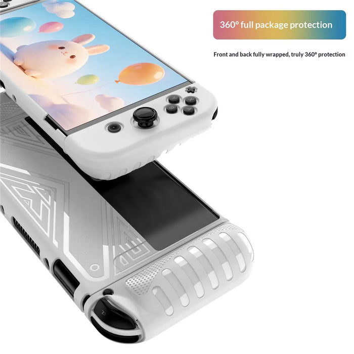 Protective Case for Nintendo Switch OLED TPU + PC Split Design Protective Cover with Compatible Shockproof Kickstand - Black - 7