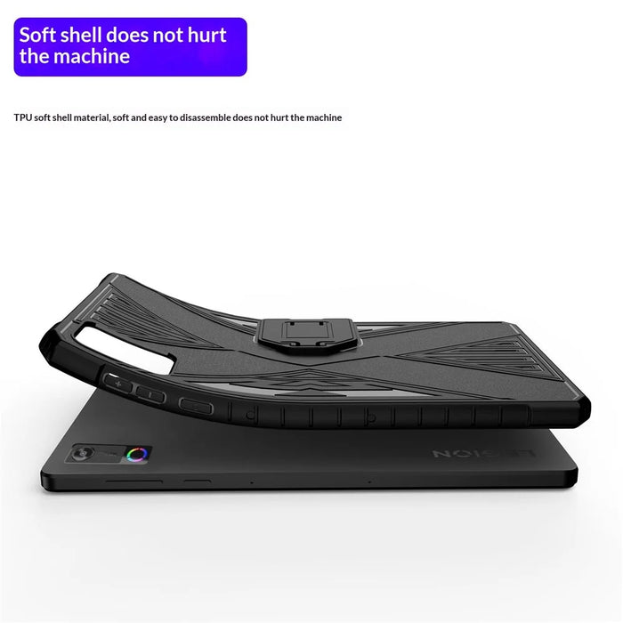 For Lenovo Legion Y700 (Gen 5) TPU Case Kickstand Tablet Protective Cover - Black - 6