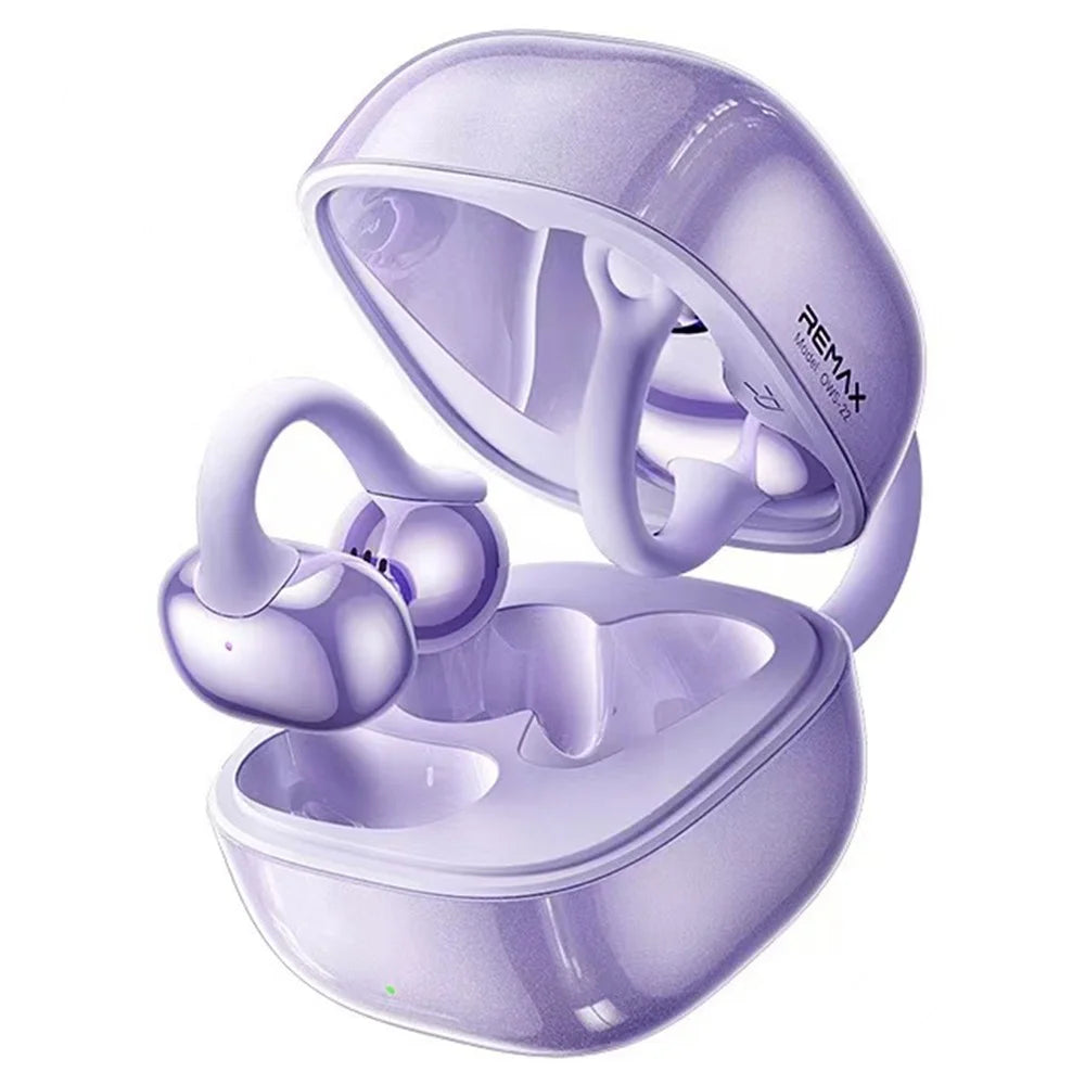 REMAX OWS-22 Open-Ear Clip On Bluetooth-compatible Earbuds Ergonomic Design Wireless Earphones for Sports - Purple - 1