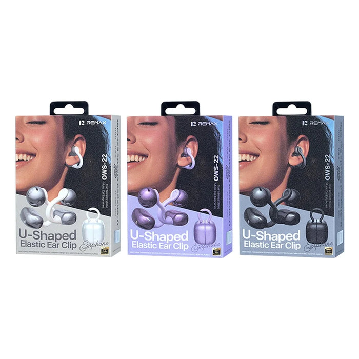 REMAX OWS-22 Open-Ear Clip On Bluetooth-compatible Earbuds Ergonomic Design Wireless Earphones for Sports - Purple - 3