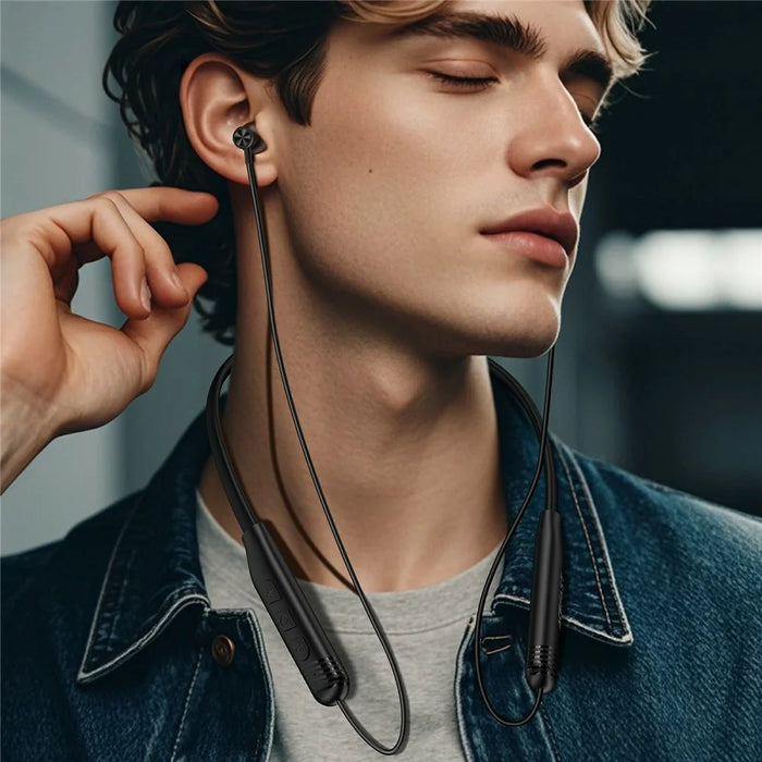 ACEFAST N9 Neck Hanging Wireless Earphone Bluetooth-compatible 6.0 IPX4 Waterproof ENC Earbud for Sports Gaming - Black - 6