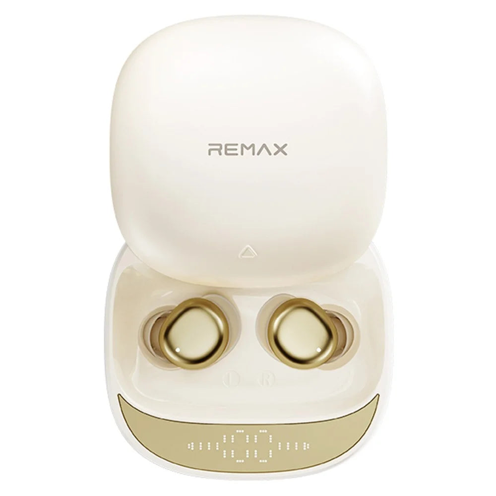 REMAX TWS-20 ANC Noise Cancellation Sleep Bluetooth-compatible Earbuds True Wireless Stereo Music Earbuds - Beige - 1