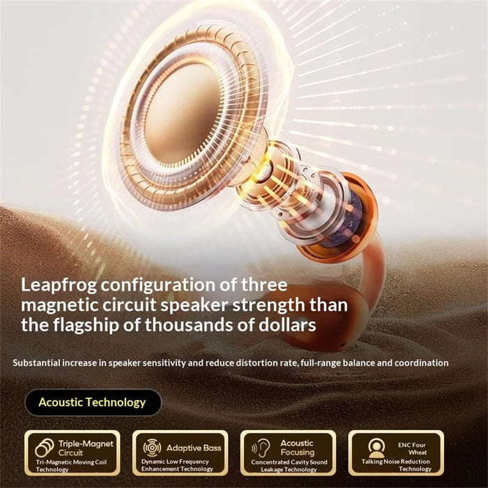 MOMAX BT15 1-Vibe Clip M.IN.D Open-Ear Clip-On Earbuds AI Noise Cancelling IPX4 Wireless Earphones for Sports Office - Orange - 5