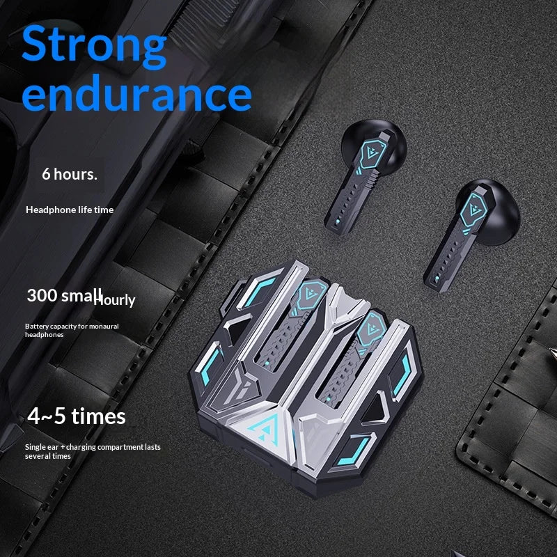 X39 ENC Noise Cancelling Mecha TWS Bluetooth-compatible Earbuds Gaming Music Dual Mode Wireless Earbuds - Black - 5