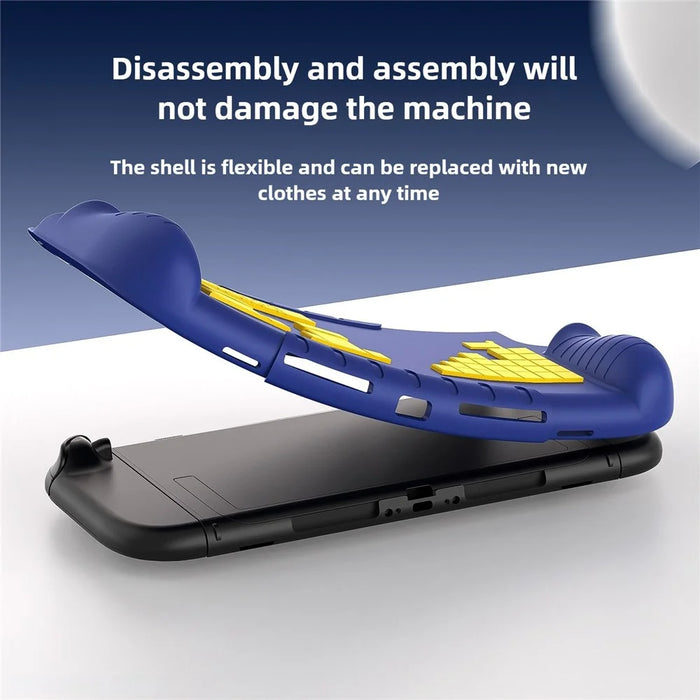 For Nintendo Switch 2 Silicone Case Anti-Slip Shockproof Gaming Console Protective Cover - Blue - 3