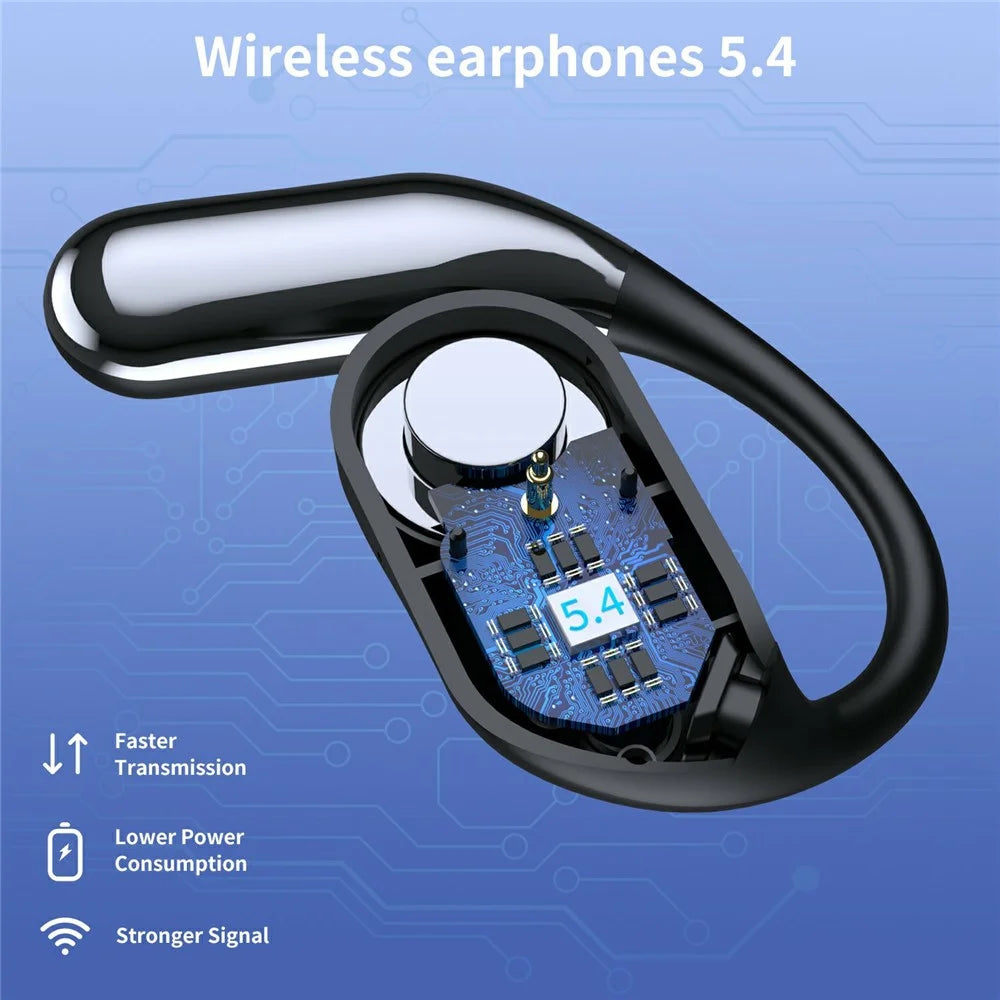 Q16H3 Ear Hook Bluetooth-compatible 5.3 Earbuds Open-Ear AI Translation Wireless Earphones - Black - 5