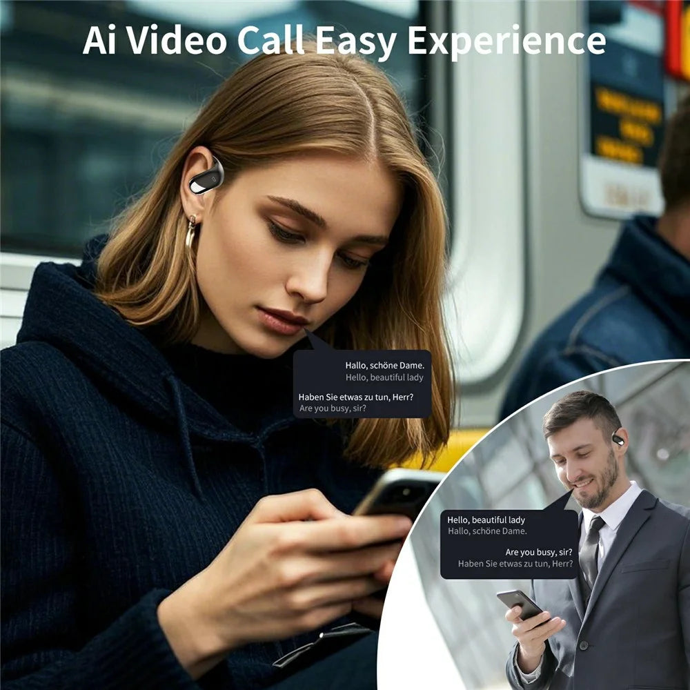 Q16H3 Ear Hook Bluetooth-compatible 5.3 Earbuds Open-Ear AI Translation Wireless Earphones - Black - 7