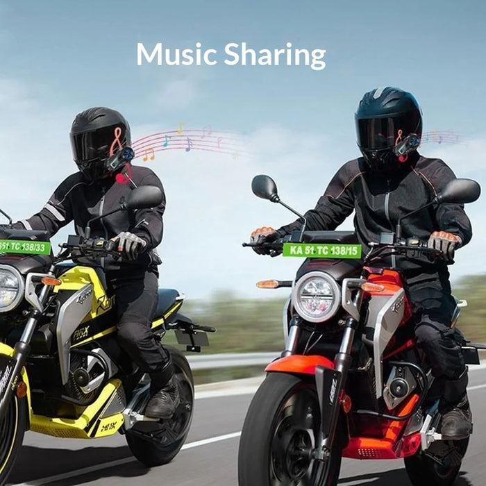 Q30 Pro Motorcycle Helmet Headset with Soft Hard 2 in 1 Mic Bluetooth-compatible Intercom Earphones IP56 Waterproof Headset - Black - 7