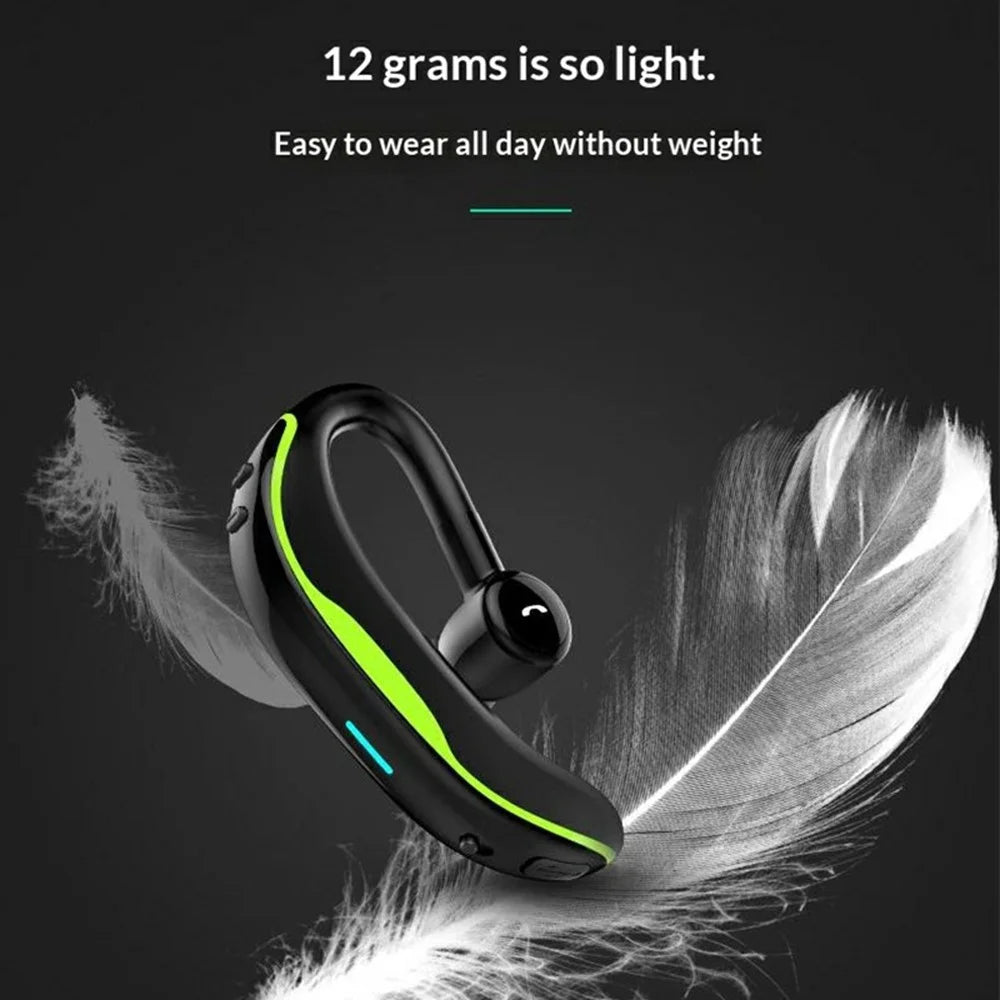 F600 Wireless Bluetooth-compatible Ear Hook Earphone 200H Standby 18H Call Time Hands-free Driving Business Sports Headphone - Green - 4